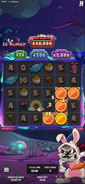 Le Bunny Hacksaw Gaming Gold Clover multiplying coin values