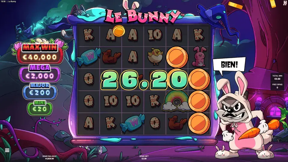Le Bunny Hacksaw Spell of Luck-bonus med ackumulerade Gyllene Rutor